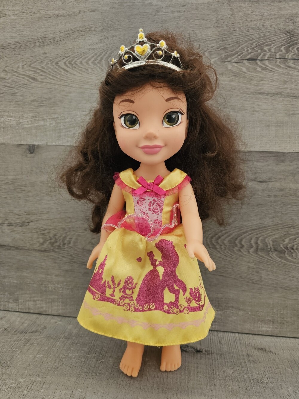 Disney's Beauty and The Beast 14" Belle Toddler Doll Glitter Details On Dress